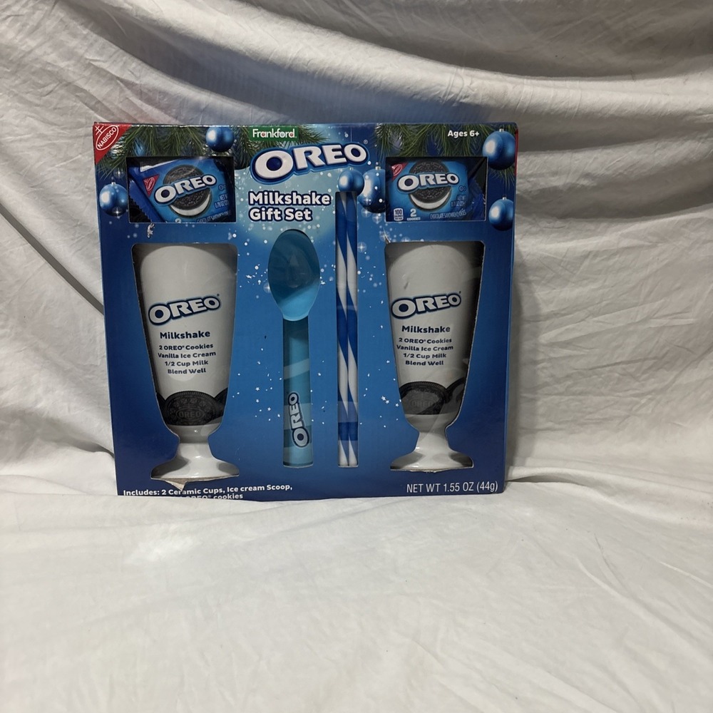 Oreo Cookie Milkshake set two ceramic glasses Christmas/birthday Gift Present